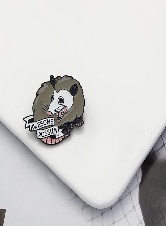 POYAMUSE Awesome Possum Enamel Brooch Pin - Cartoon Cute Animal Badge for Women and Men's Fashion Jewelry Accessories-awesome - Image 4